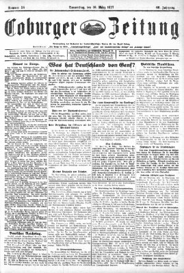 Coburger Zeitung Donnerstag 10. März 1927