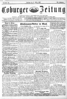 Coburger Zeitung Freitag 11. März 1927