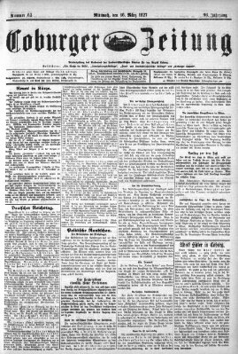 Coburger Zeitung Wednesday 16. March 1927