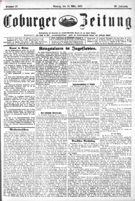 Coburger Zeitung Montag 21. März 1927
