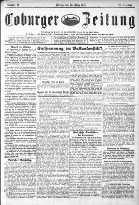 Coburger Zeitung Freitag 25. März 1927