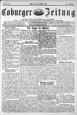 Coburger Zeitung Montag 28. März 1927