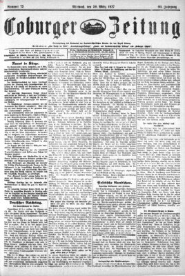 Coburger Zeitung Mittwoch 30. März 1927