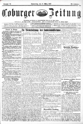 Coburger Zeitung Donnerstag 31. März 1927