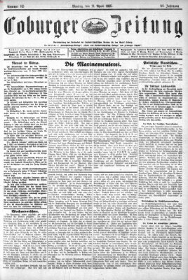 Coburger Zeitung Montag 11. April 1927