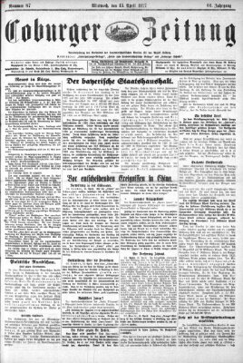 Coburger Zeitung Mittwoch 13. April 1927