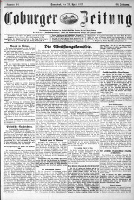 Coburger Zeitung Samstag 23. April 1927