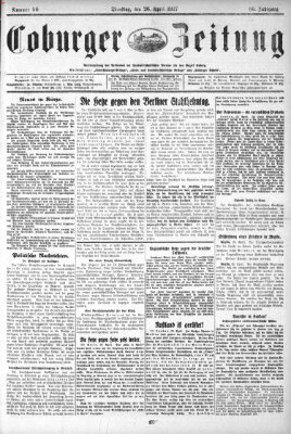 Coburger Zeitung Dienstag 26. April 1927