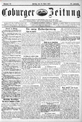 Coburger Zeitung Freitag 29. April 1927