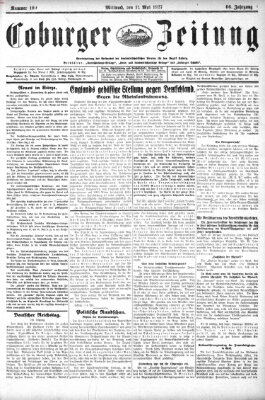 Coburger Zeitung Mittwoch 11. Mai 1927