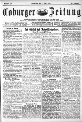 Coburger Zeitung Samstag 14. Mai 1927