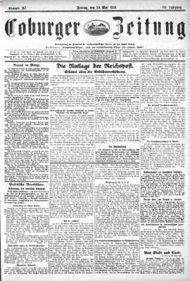 Coburger Zeitung Freitag 20. Mai 1927