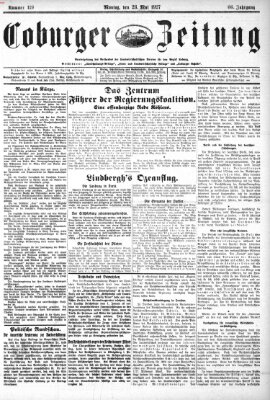 Coburger Zeitung Montag 23. Mai 1927