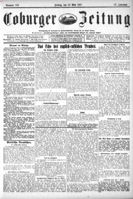 Coburger Zeitung Freitag 27. Mai 1927