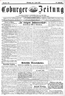 Coburger Zeitung Mittwoch 1. Juni 1927