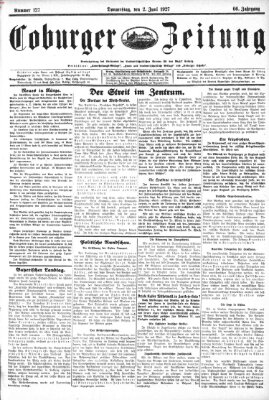 Coburger Zeitung Donnerstag 2. Juni 1927