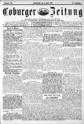 Coburger Zeitung Samstag 4. Juni 1927