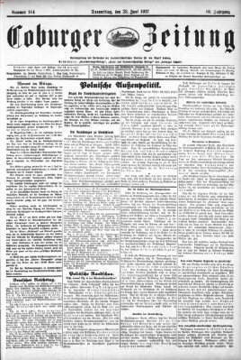 Coburger Zeitung Donnerstag 23. Juni 1927