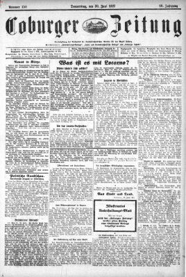 Coburger Zeitung Donnerstag 30. Juni 1927