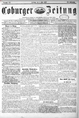Coburger Zeitung Freitag 1. Juli 1927