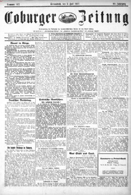 Coburger Zeitung Samstag 2. Juli 1927