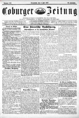 Coburger Zeitung Samstag 9. Juli 1927