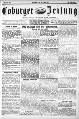Coburger Zeitung Mittwoch 13. Juli 1927