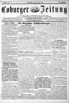 Coburger Zeitung Donnerstag 14. Juli 1927