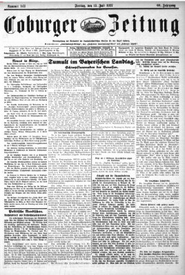 Coburger Zeitung Freitag 15. Juli 1927
