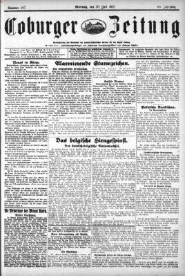 Coburger Zeitung Mittwoch 20. Juli 1927