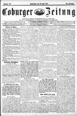 Coburger Zeitung Samstag 23. Juli 1927