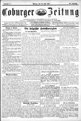 Coburger Zeitung Montag 25. Juli 1927