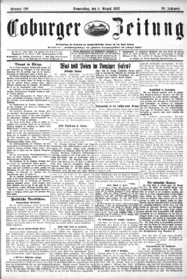 Coburger Zeitung Donnerstag 4. August 1927