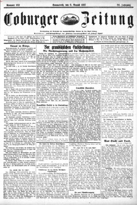 Coburger Zeitung Samstag 6. August 1927