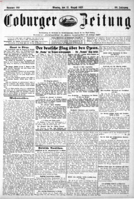 Coburger Zeitung Montag 15. August 1927