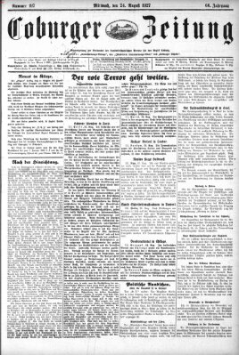 Coburger Zeitung Mittwoch 24. August 1927