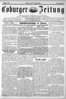 Coburger Zeitung Freitag 26. August 1927