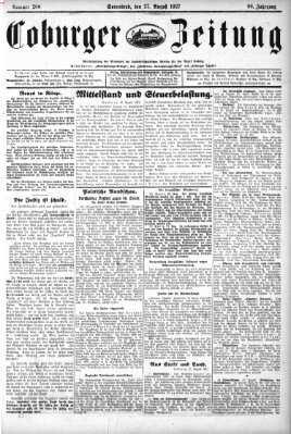 Coburger Zeitung Samstag 27. August 1927