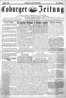 Coburger Zeitung Dienstag 30. August 1927