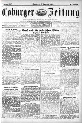 Coburger Zeitung Montag 5. September 1927