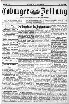 Coburger Zeitung Wednesday 7. September 1927