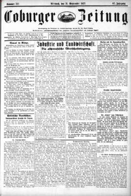 Coburger Zeitung Mittwoch 21. September 1927