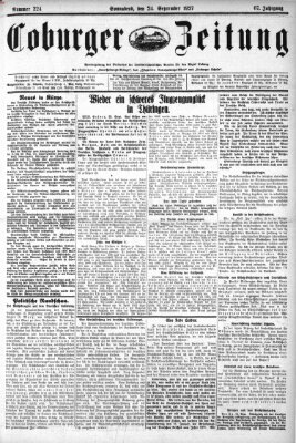 Coburger Zeitung Samstag 24. September 1927