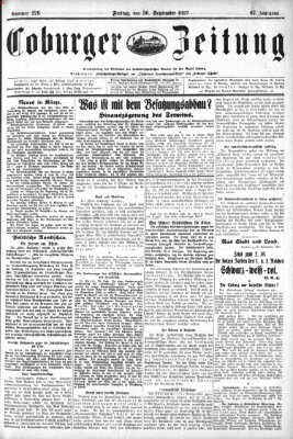 Coburger Zeitung Freitag 30. September 1927