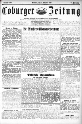 Coburger Zeitung Mittwoch 5. Oktober 1927