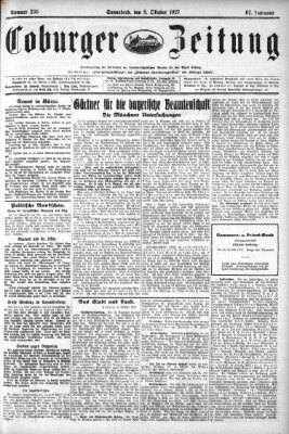 Coburger Zeitung Samstag 8. Oktober 1927