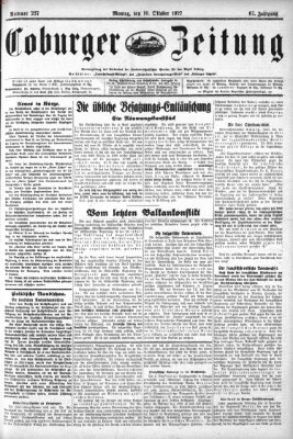 Coburger Zeitung Montag 10. Oktober 1927