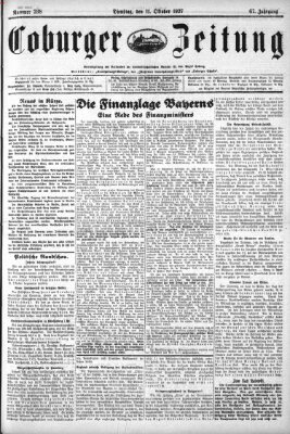Coburger Zeitung Dienstag 11. Oktober 1927
