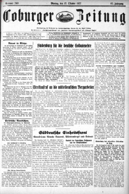 Coburger Zeitung Montag 17. Oktober 1927