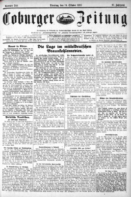 Coburger Zeitung Dienstag 18. Oktober 1927